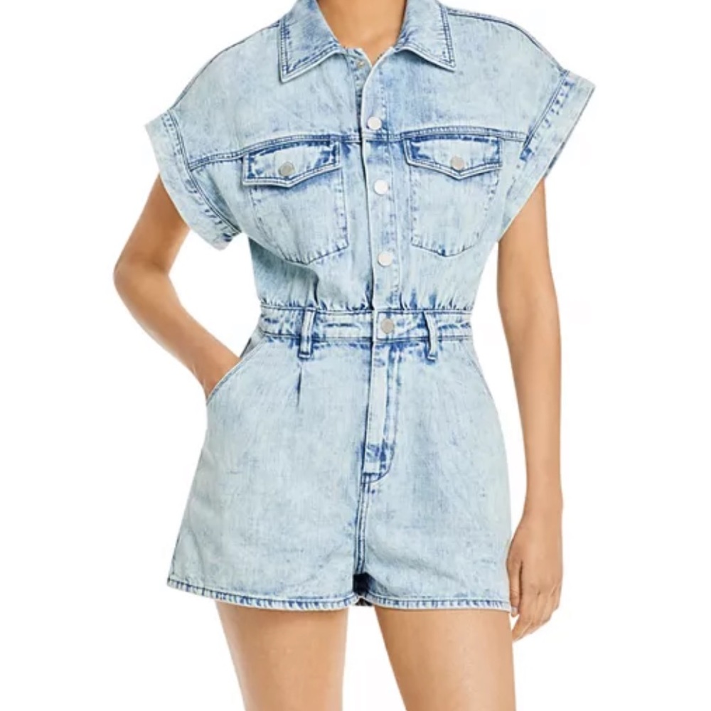 BlankNYC Head Backstage Denim Romper